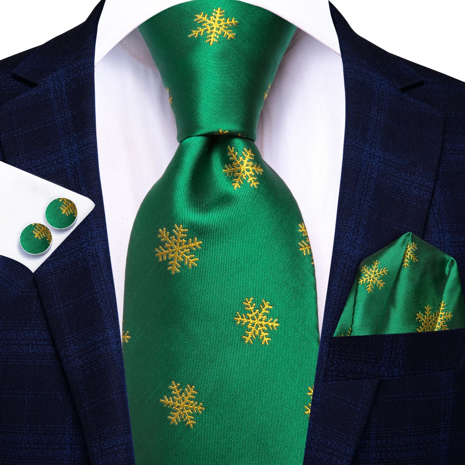 Hi-tie Paisley Dark Green Black Mens Elegant Necktie Handkerchief Qme HT-N-3995