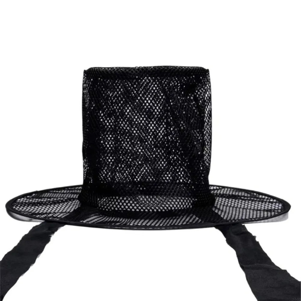 Lightweight Traditional Korean Gat Hat Black Mesh Wide Brim Flat Topper Hat Square Top UV Protection Joseon Dynasty Hat Qme