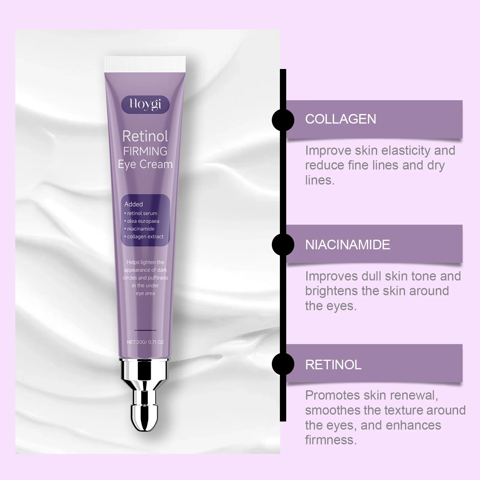 Retinol Firming Eye Cream Lighten Fine Lines Anti Puffiness Fat Particles Removes Dark Circles Brightens Moisturizing Eye Care Qme