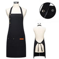 Waterproof Kitchen Apron Perfessional Kitchen Apron Restaurant Shop Waiter Work Uniform Women/Men with Pockets Cleaning Pinafore Qme Black