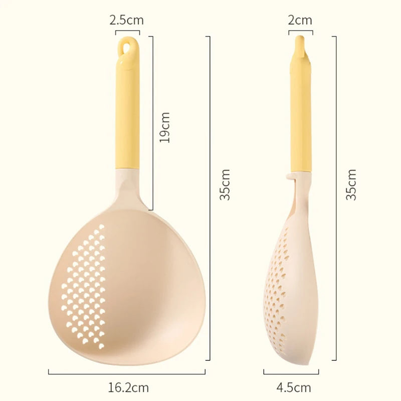 Multifunctional Dual-use Scoop Large Kitchen Household Dumpling Noodle Colander High Temperature Resistant Soup Drain Colander Qme 1pcs