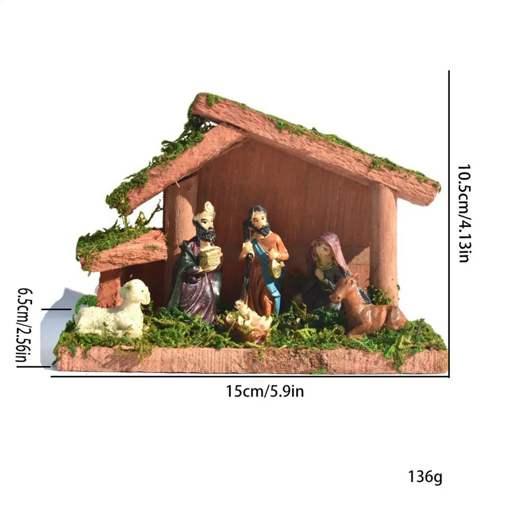 Nativity Scene Manger Jesus Holy Family Home Decor Christmas Qme