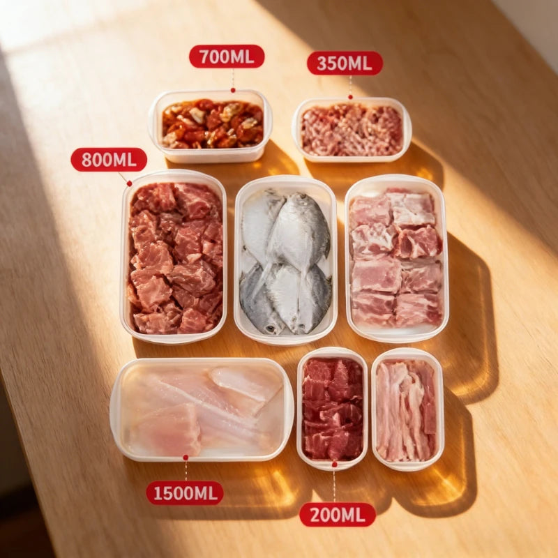 Kitchen Sealed Fresh Storage Containers 4 White Food Box Refrigerator Qme