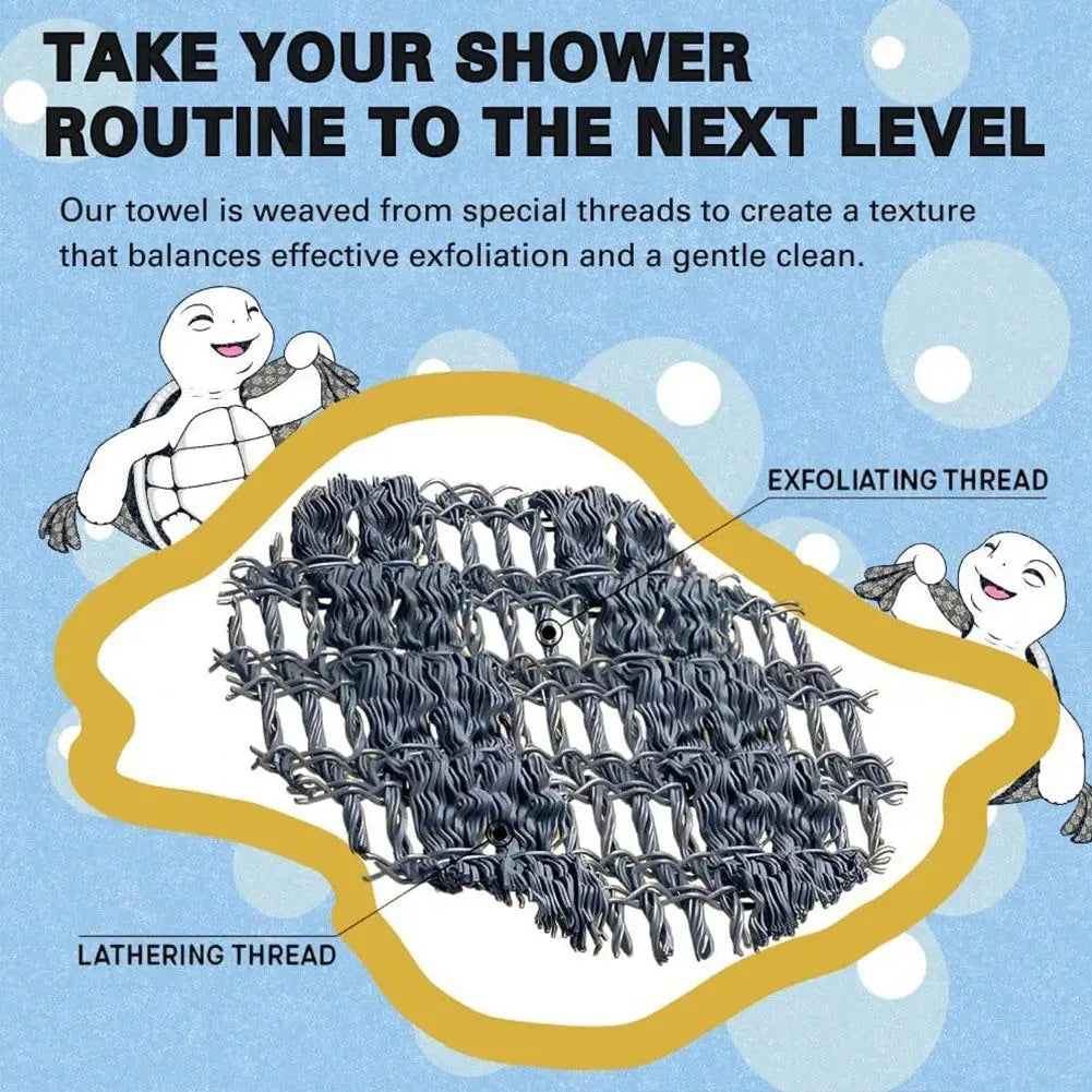 Back Scrubbing Towel Dual Sided Durable Exfoliating Body Towel Back Strap Unisex Detox Mud Back Scrub Extended Bathing Towel Qme