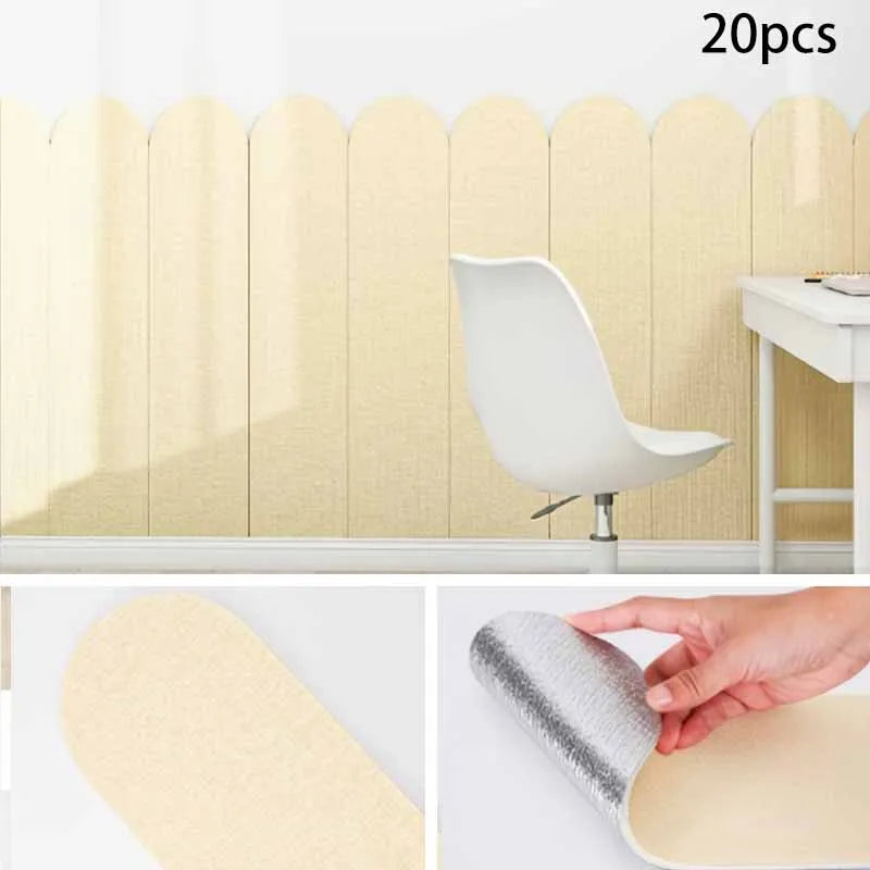 Soft-touch Self-adhesive Wall Sticker Modern Minimalist Design Qme qianhuangse 60cmX15cm