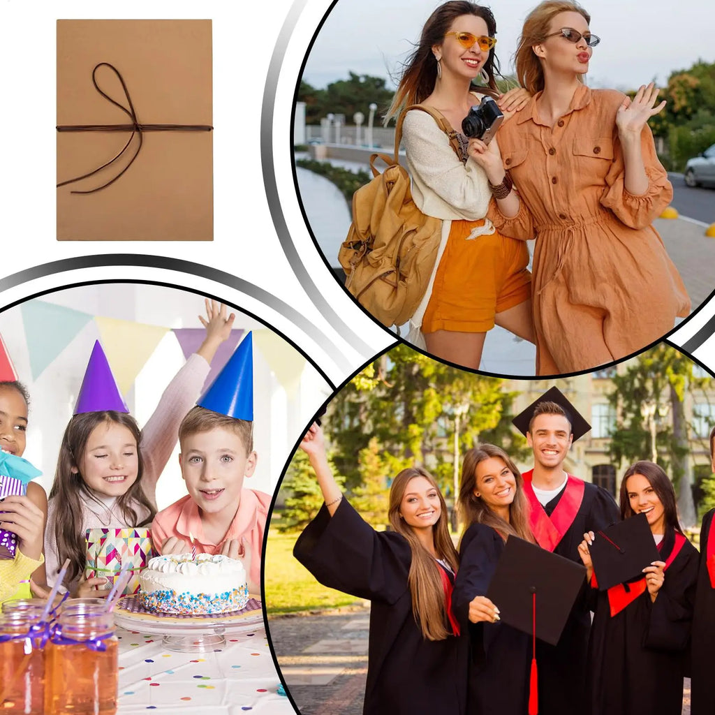 Foldable Scrapbook Album Folding DIY Paper Memory Book Picture Crafts Photo Collection Book For Graduation Valentines Day Qme