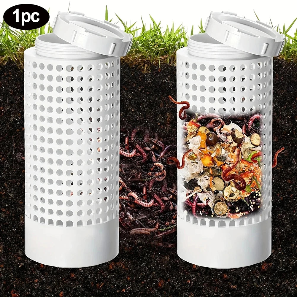 Worm Composting Bin Small Flower Pots Garden Space-saving PVC Tea Qme 1pcs