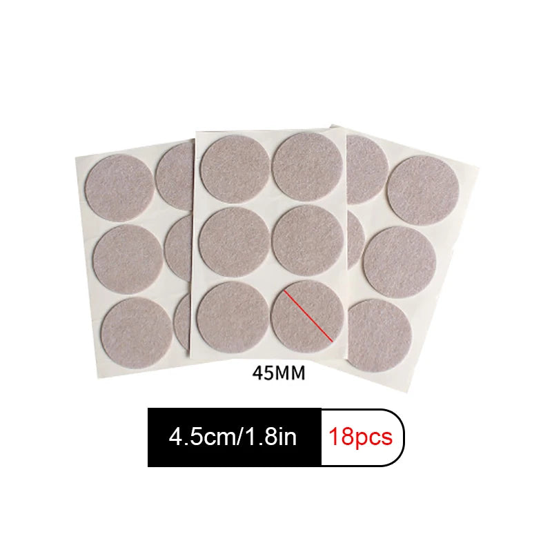 3-72PCS Felt Chair Leg Pads Round Square Floor Protector Self Adhesive Furniture Pads Mute Bumper Pad Home Furniture Feet Mat Qme C-18PCS Beige
