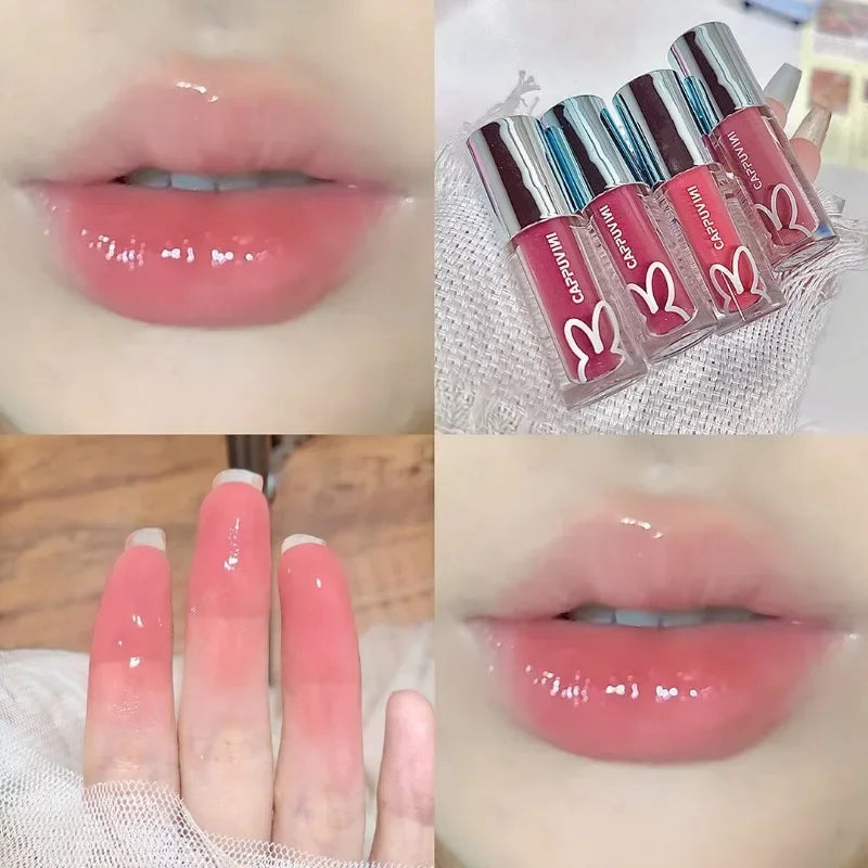 Ice Juice Red Lip Gloss Crystal Mirror Water Light Lip Glaze Grapes Jelly Glass Lip Oil Waterproof Lipstick Clear Tint Makeup Qme