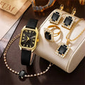 Luxury Fashion Square Women's Watches Brand Ladies Quartz Wristwatch Classic Simple Femme Blue Leather Band Relogio Feminino Qme black