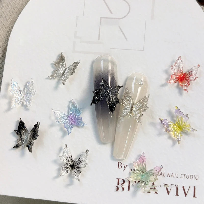 3D Gradient Butterfly Nail Accessory Resin Drill Decoration Wearing Qme