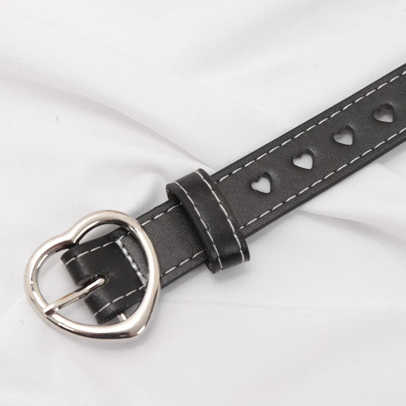Women PU Leather Belt Hollow Out Loving Heart Ladies Waist Qme A1 100cm China Mainland