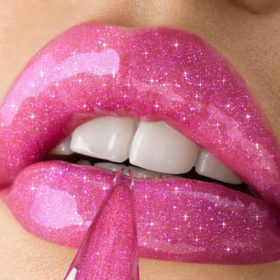 8 Glitter Shimmer Lip Gloss Moisturizing Tinted Fuller Effect Diamond Qme
