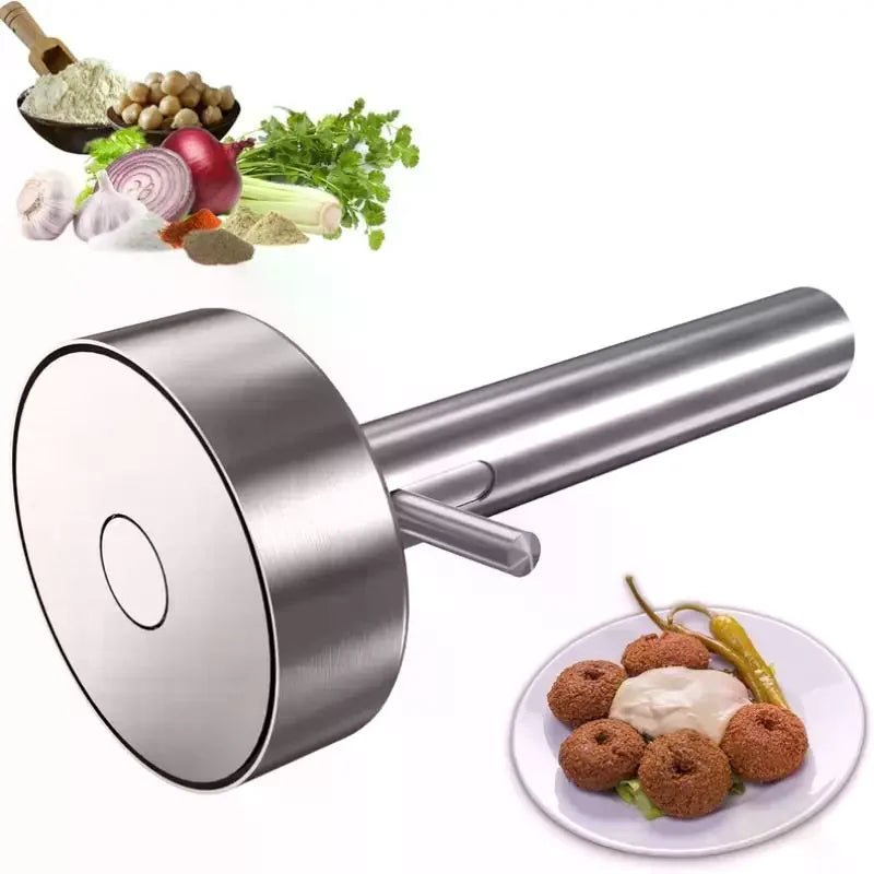 Falafel Spoon With Hole Professional Stainless Steel Spoon Food Grade Non-Stick Falafel Making Tool Meatball Maker Qme