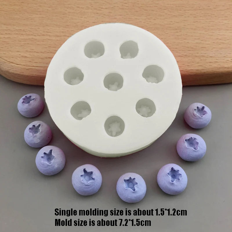 3D Blueberry Raspberry Shape Silicone Mold Sugar Craft Soap Baking Tools Cake Mould Chocolate Pastry DIY Kitchen Gadgets New Qme Blueberry 8 holes