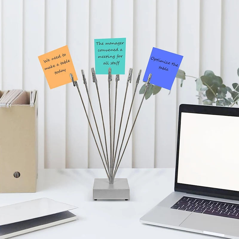 Photo Cube Base 8-Branch Money Trees Card Holder Clips Picture Stand Qme
