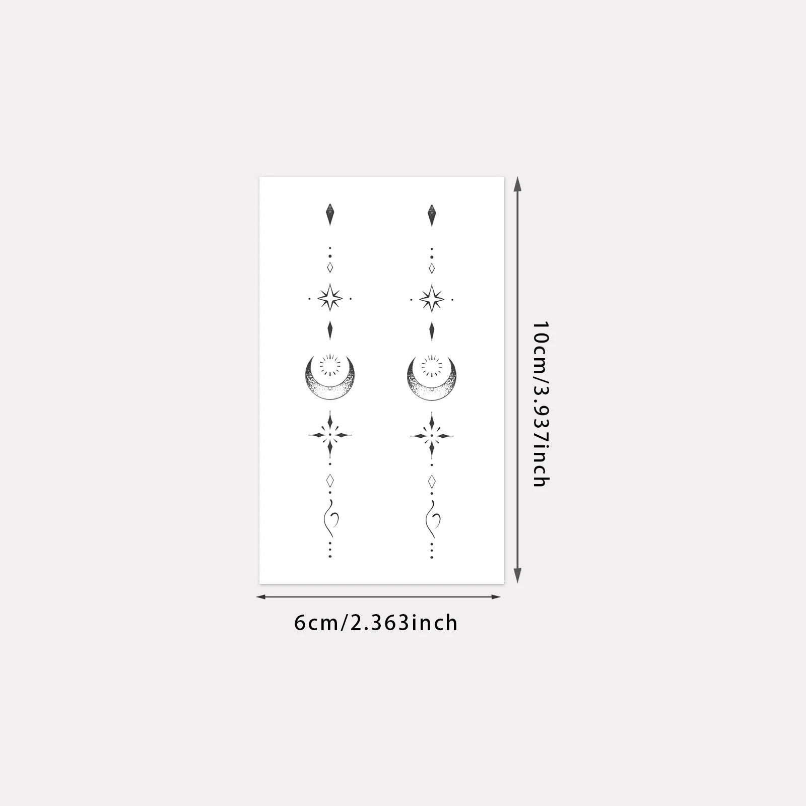 Minimalist Geometric Star Moon Tattoo Sticker Waterproof Long Lasting Fine Line Temporary Tattoo for Women Qme LX-1033