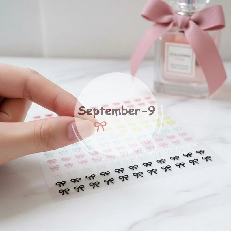 3D Mini Bow Nail Art Stickers Self Adhesive Multicolor Lovely Qme Default Title