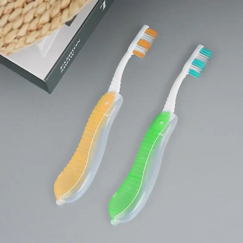 Compact Folding Toothbrush Foldable Design Travel Pocket Suitable Qme Rose Gold one size