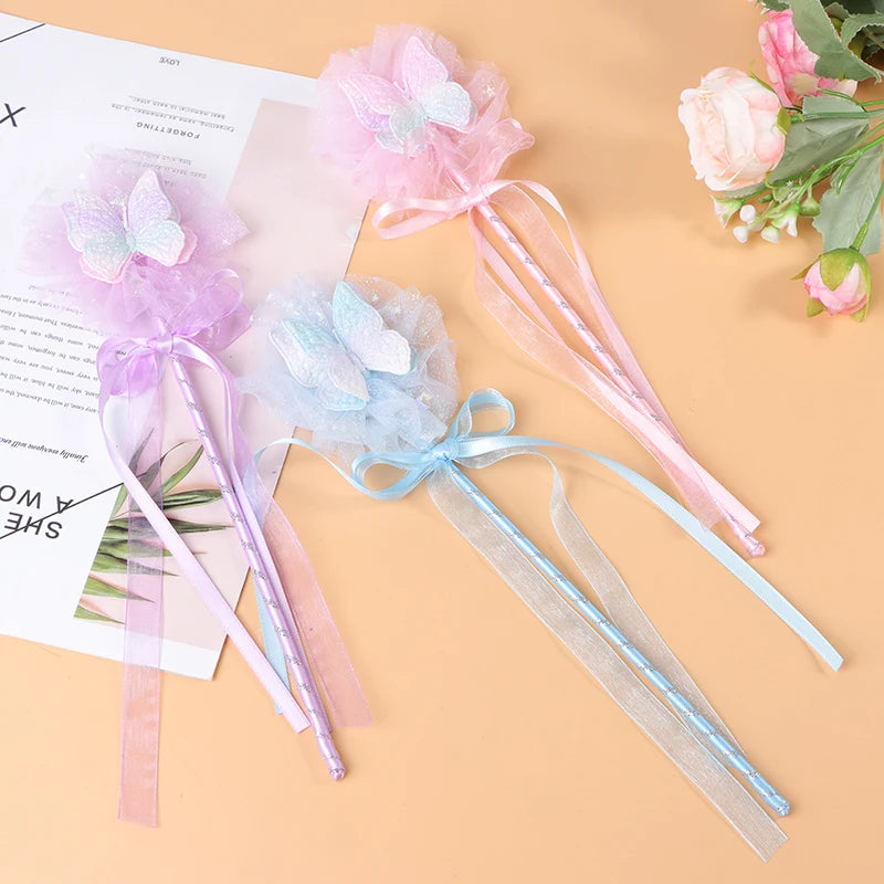 Butterfly Stick Fairy Wand Princess Cosplay Props Wand For Girls Birthday Halloween Party Supplies Qme