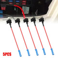 5 Pcs Add-a-Circuit Adapter APM Tap Mini Blade Micro 12V Car Fuse Box Holder Auto Motri Insurance ATM Adapter Qme black