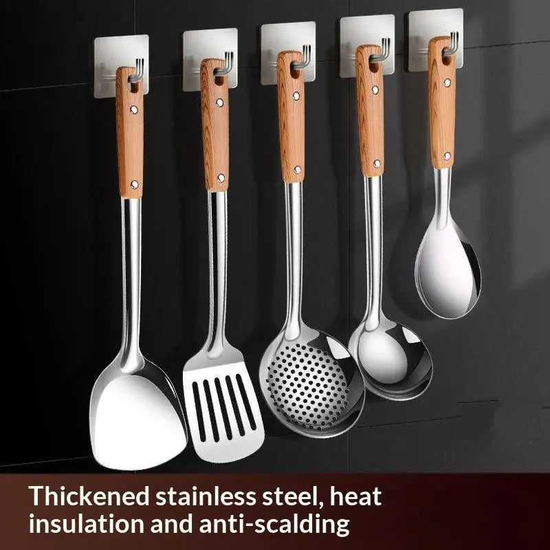 Durable Stainless Steel Wok Spatula Long Handle Kitchen Gadgets Qme
