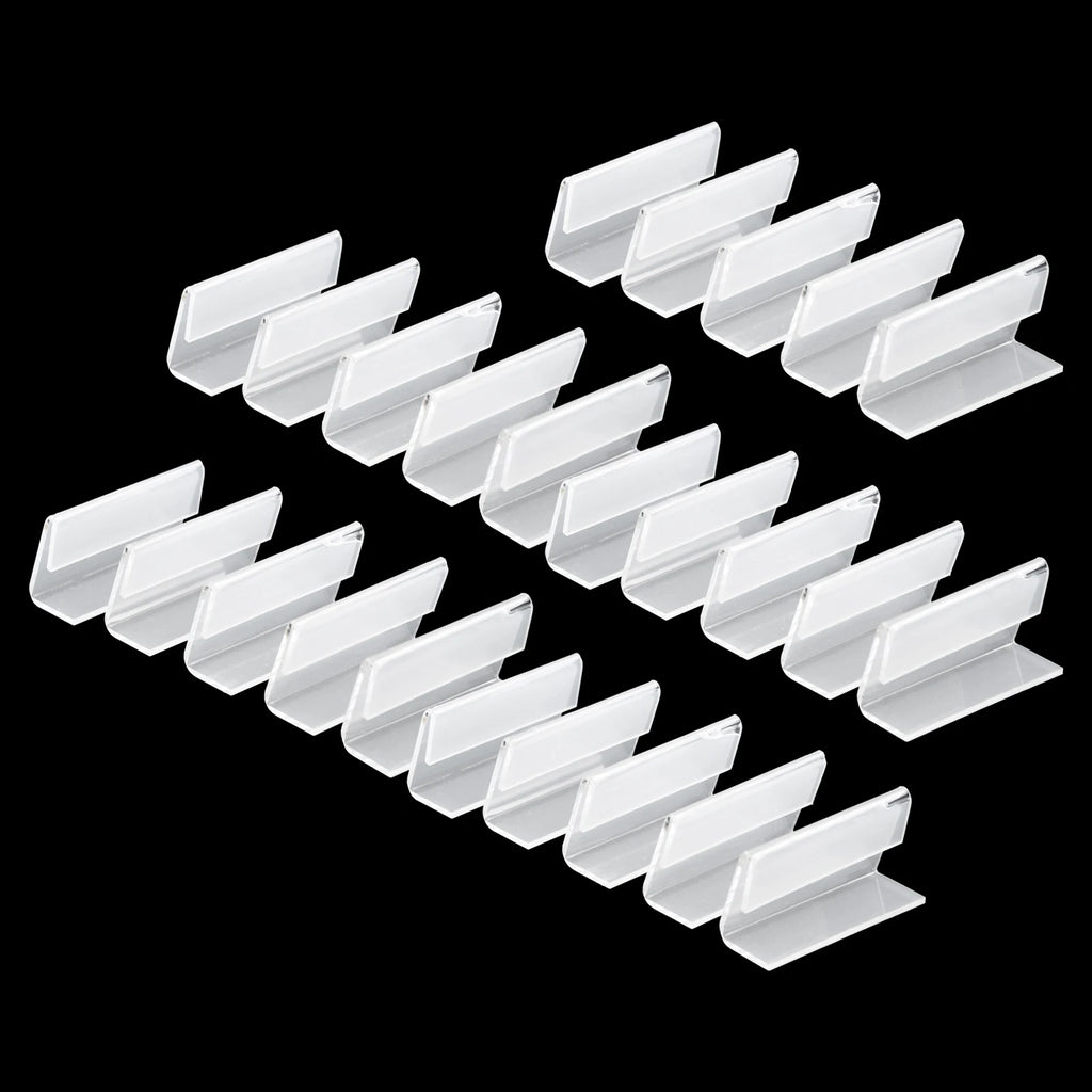 25Pcs/set Mini Sign Display Holder Price Card Tag Label Counter Top Stand Price Tag Bracket Poster Racks Decoration 20x40mm Qme