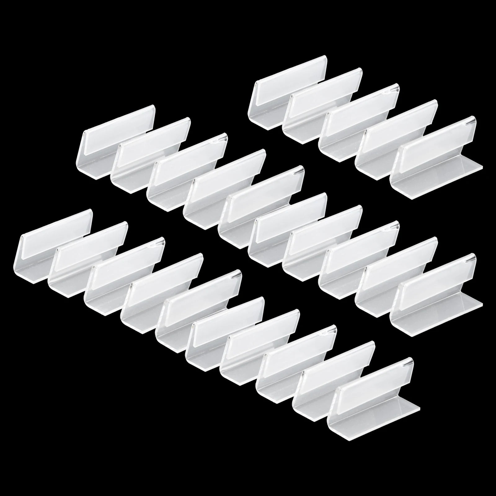 25Pcs/set Mini Sign Display Holder Price Card Tag Label Counter Top Stand Price Tag Bracket Poster Racks Decoration 20x40mm Qme