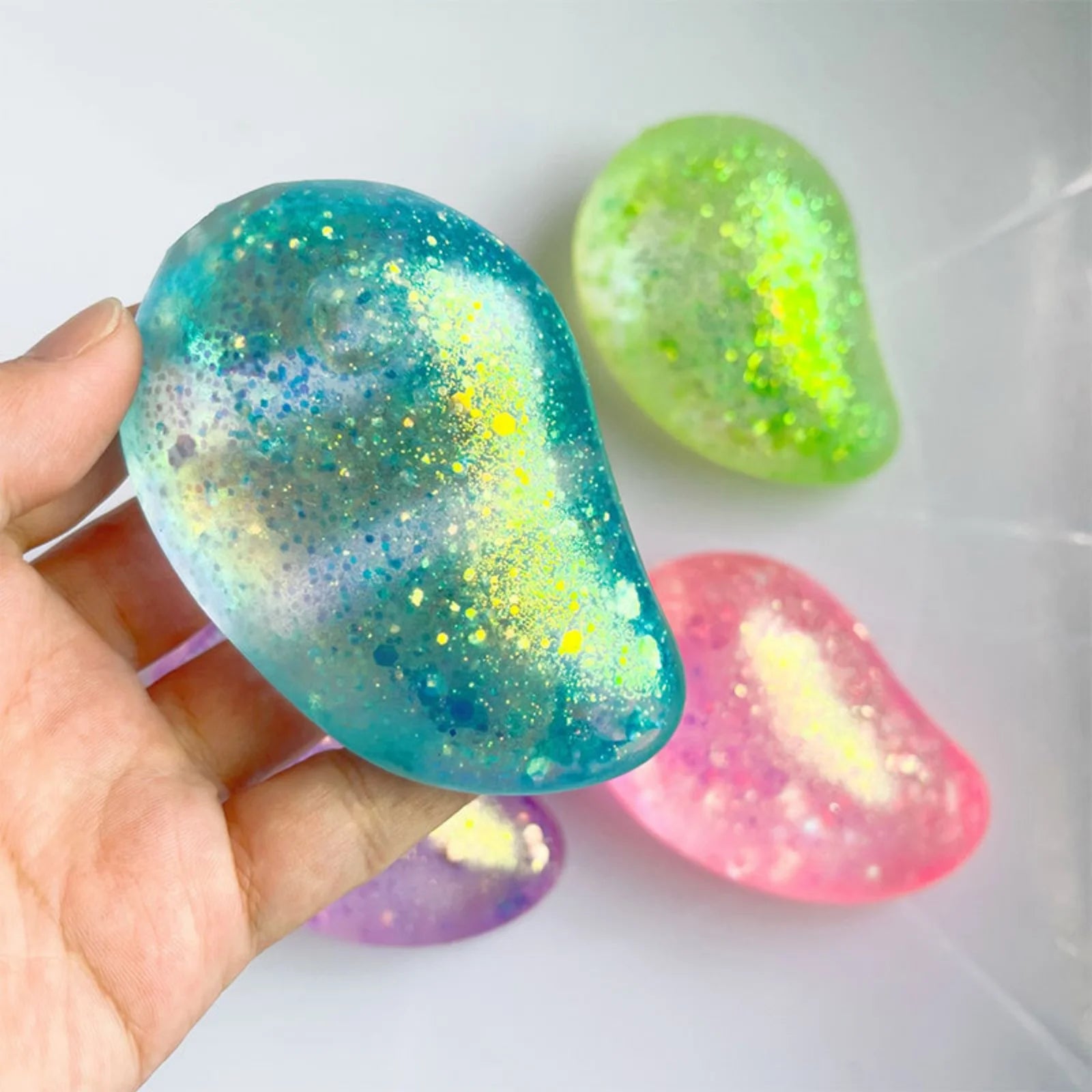 Simulated Mango Stress Ball Slow-rising Toy Fun Fidget Ball ASMR Sensory Anti Stress Relief Fidget Toys for Adults Home Decor Qme Blue One Size