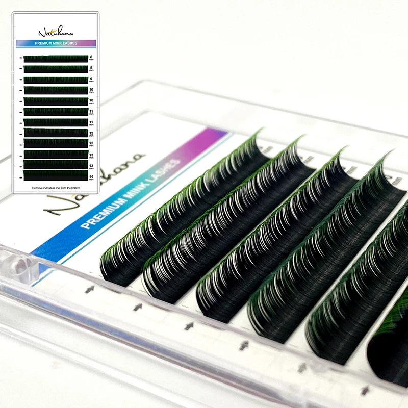 NATUHANA Dark Colored Eyelashes Extension Individual Natural False Qme