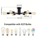 Nordic Minimalist Modern Atmosphere Living Room Dining Room Chandelier Bedroom Guest Room Iron Branch LED Ceiling Light Fixture Qme 6 light