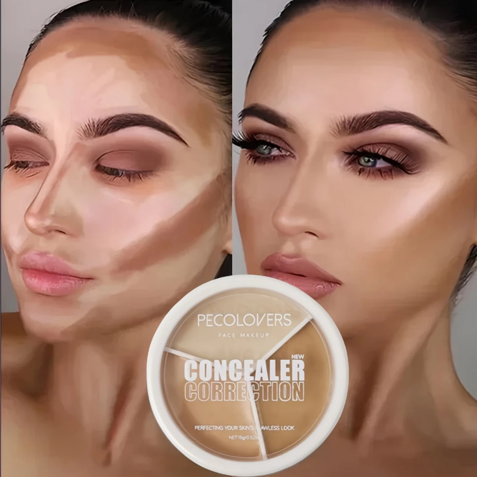 1pc Concealer Palette Cream Waterproof Long Lasting Cover Spots Acne Marks Dark Circles Moisturizing Foundation Face Makeup Qme