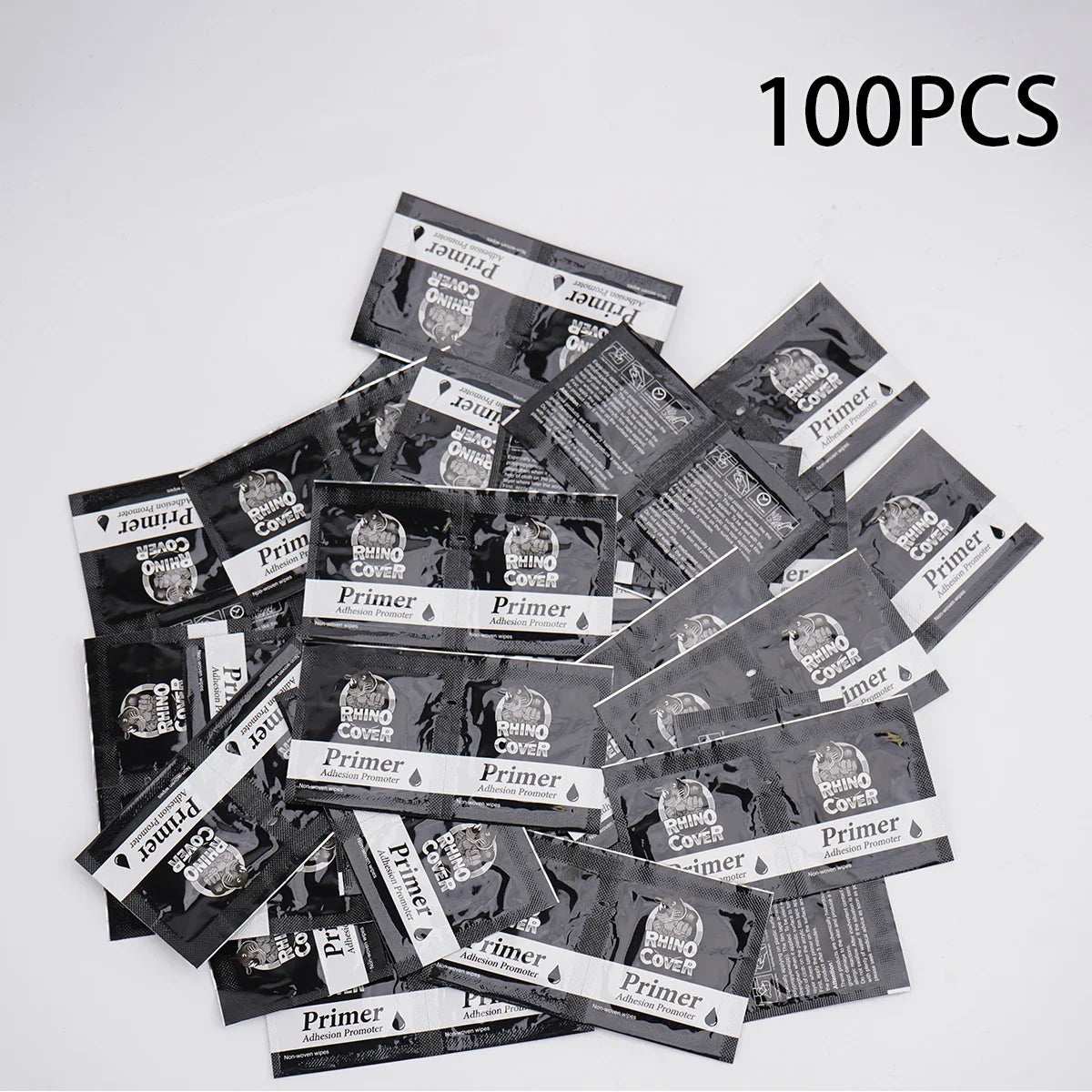 RHINO COVER Primer Adhesion Promoter Bags Non-Woven Wipes for Double Sided Adhesive Tape Enhancers Increase The Adhesion Qme 100pcs