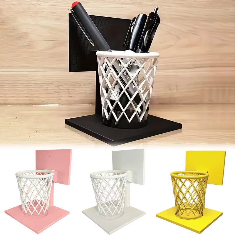 Creative Basketball Hoop Pen Holder Desktop Organizer School Office Qme