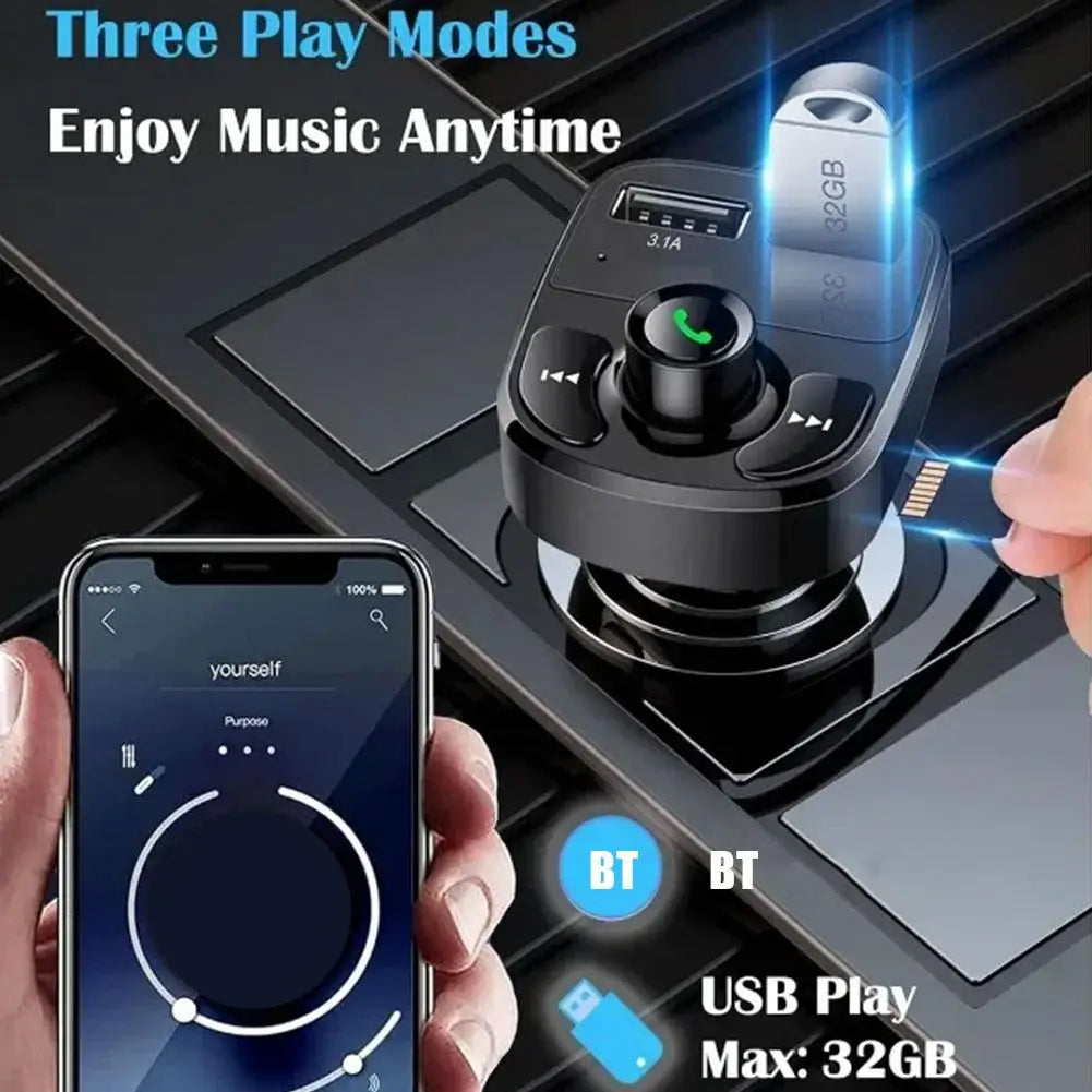 NEW Car Charger FM Transmitter Bluetooth Audio Dual USB Car MP3 Player autoradio Handsfree Charger 3.1A Car Accessories Qme