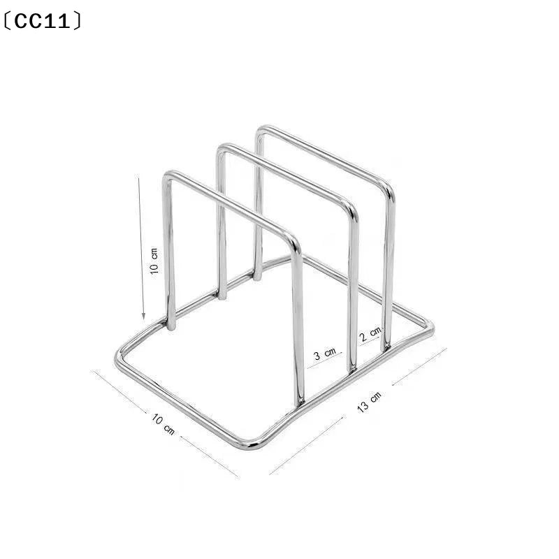 Stainless Steel Household Pot Lid Rack Cutting Board Kitchen Storage Qme