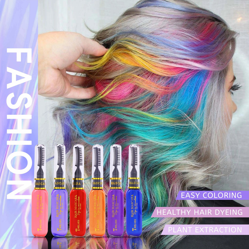 6 colors instant hair dye temporary hair makeup product rainbow hair makeup paste suitable for Halloween festivala Qme