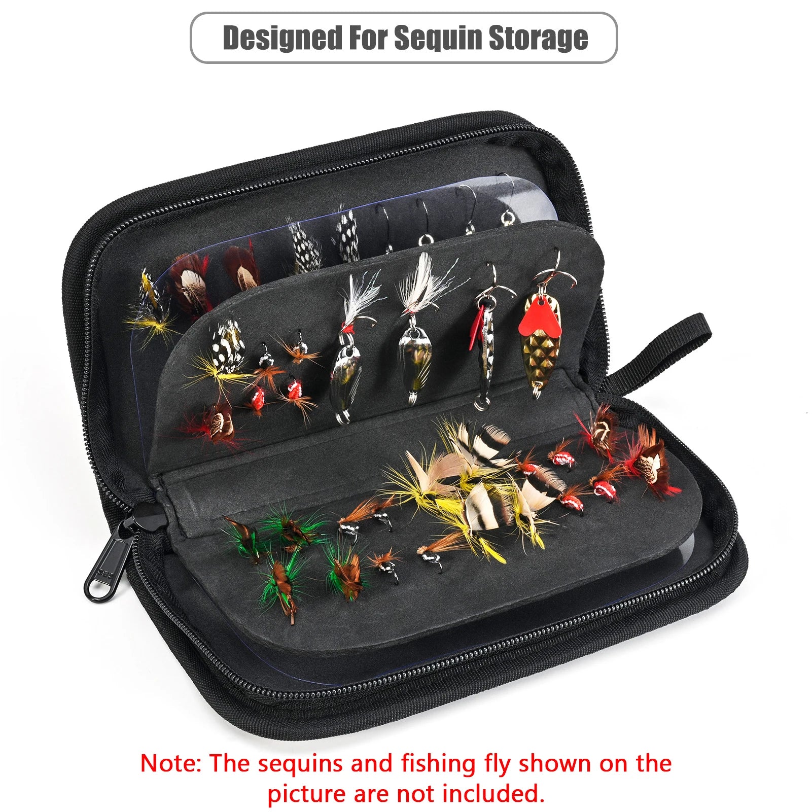 Fishing Fly Fishing Lures Spoon Storage Bag EVA Fishing Sequins Fishing Hook Organizer Pouch Qme