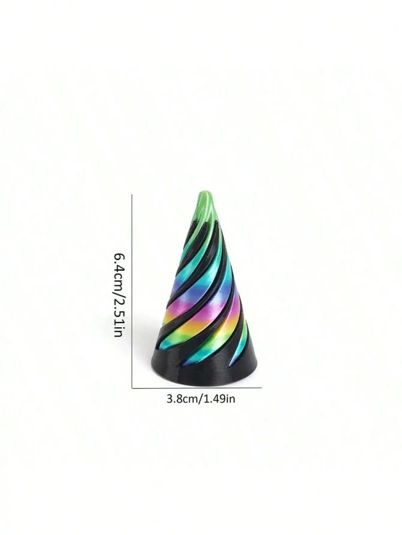 3D Printed Spiral Cone Christmas Tree Decoration Made Plastic Qme colorful