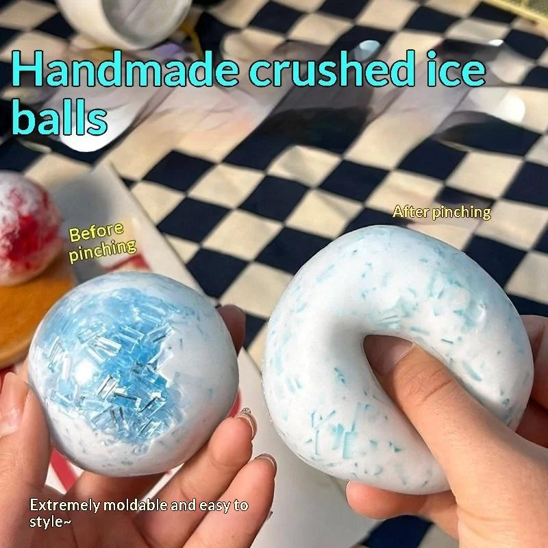 Crushed Ice Texture Squeeze Stress Ball Relief Toys Slow Rising Qme