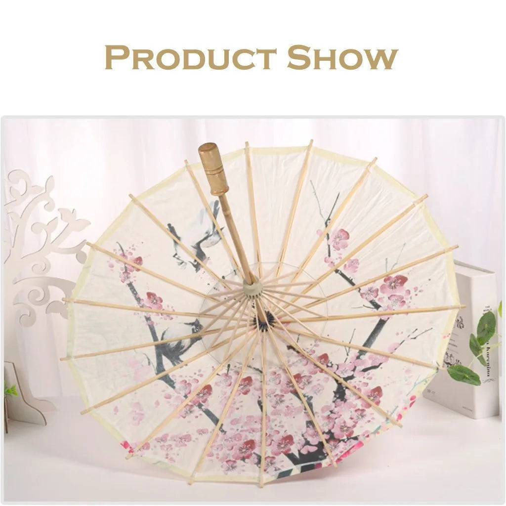Silk Cloth Umbrella Chinese Ancient Dance Umbrella Decorative Umbrella Chinese Style Oil Paper Classical Style Umbrella Qme