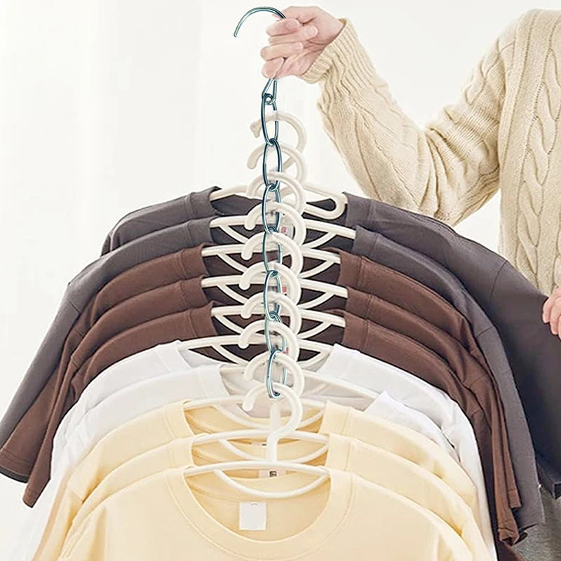 1 Stainless Steel Clothes Hanger Organizer Efficient Clothing Storage Qme
