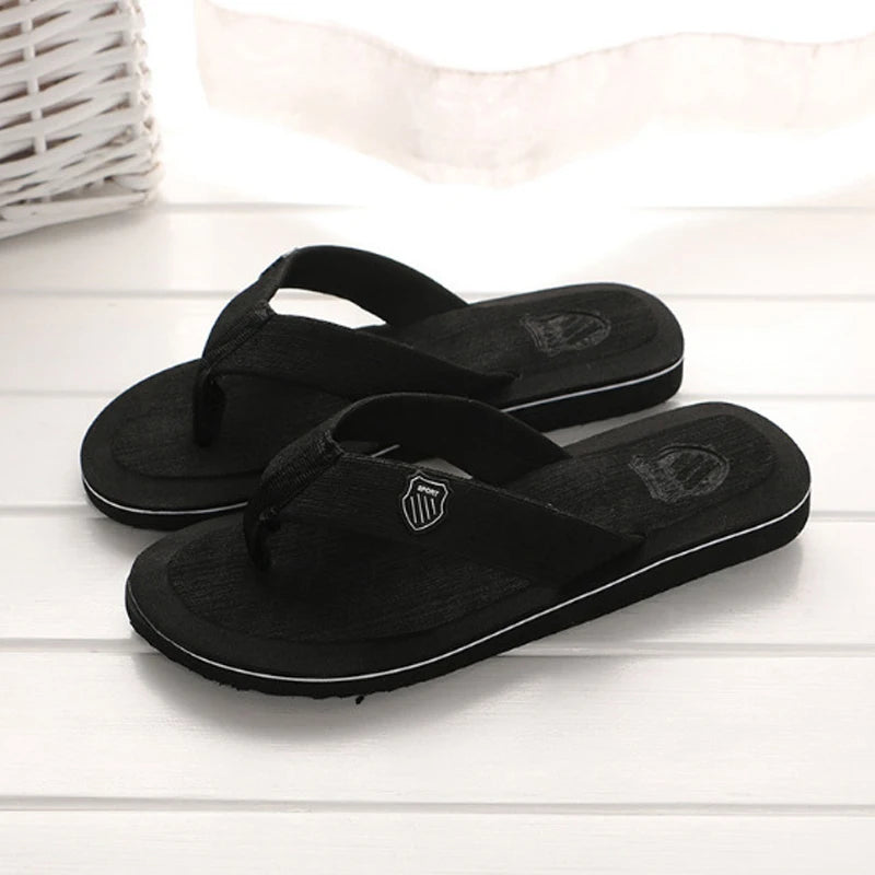 Flip-Flops For Men 2024 Summer Anti-Skid Breathable Home Outdoor Comfortable Slippers Daily Casual Men Flip-Flops Beach Slippers Qme Black 40