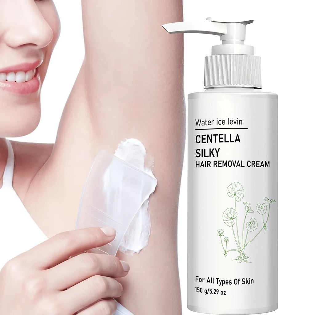 Gentle Centella Silky Depilatory Cream for All Skin, Niacinamide Collagen Hydrating Smooth Hair Removal Treatment Qme