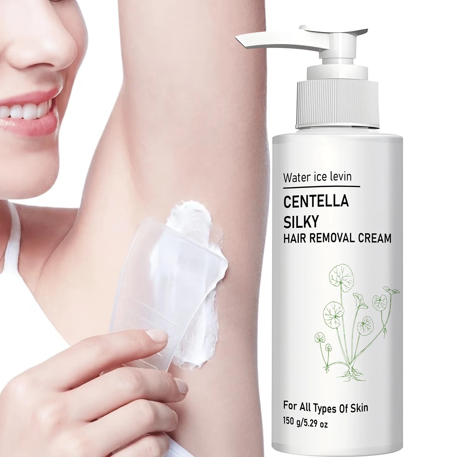 Gentle Centella Silky Depilatory Cream for All Skin, Niacinamide Collagen Hydrating Smooth Hair Removal Treatment Qme