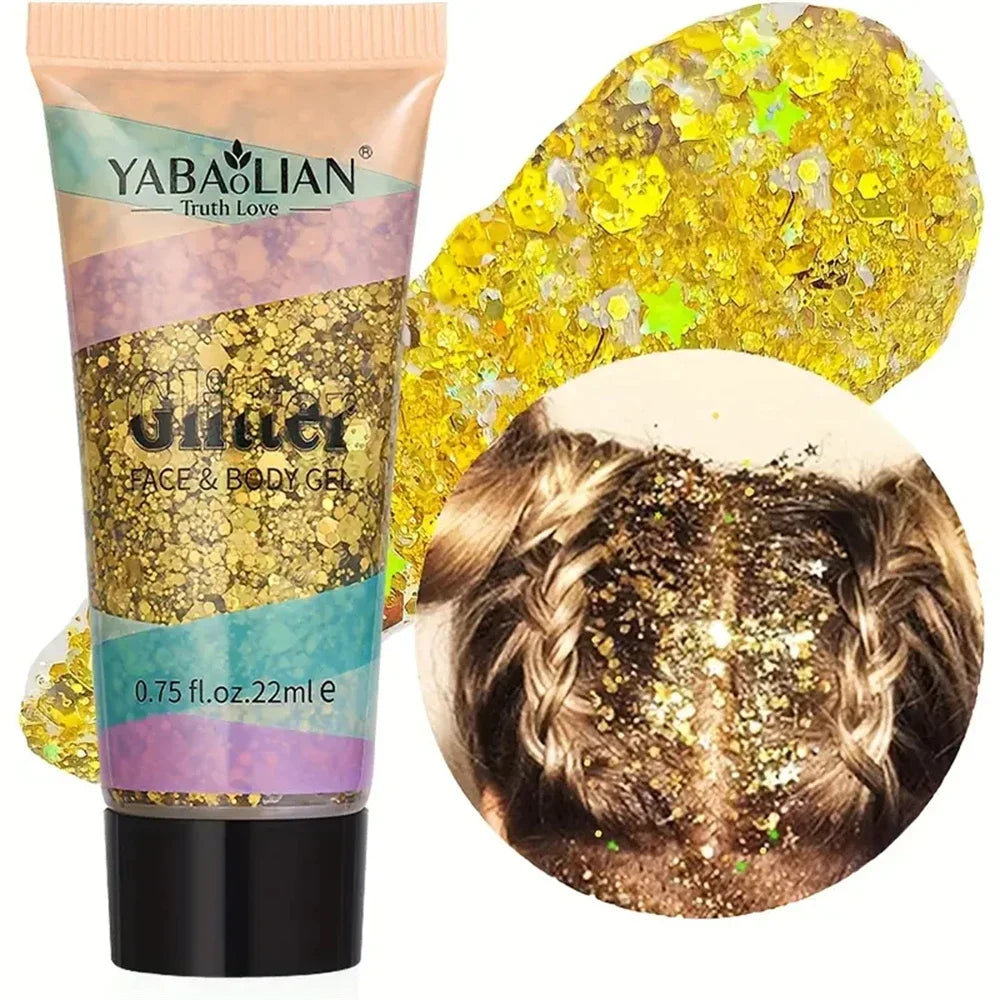 Mermaid Sequin Body Glitter Gel - Long-Lasting Shine for Carnival, Parties, Festival and Stage Performance - Great for Girls Qme 07