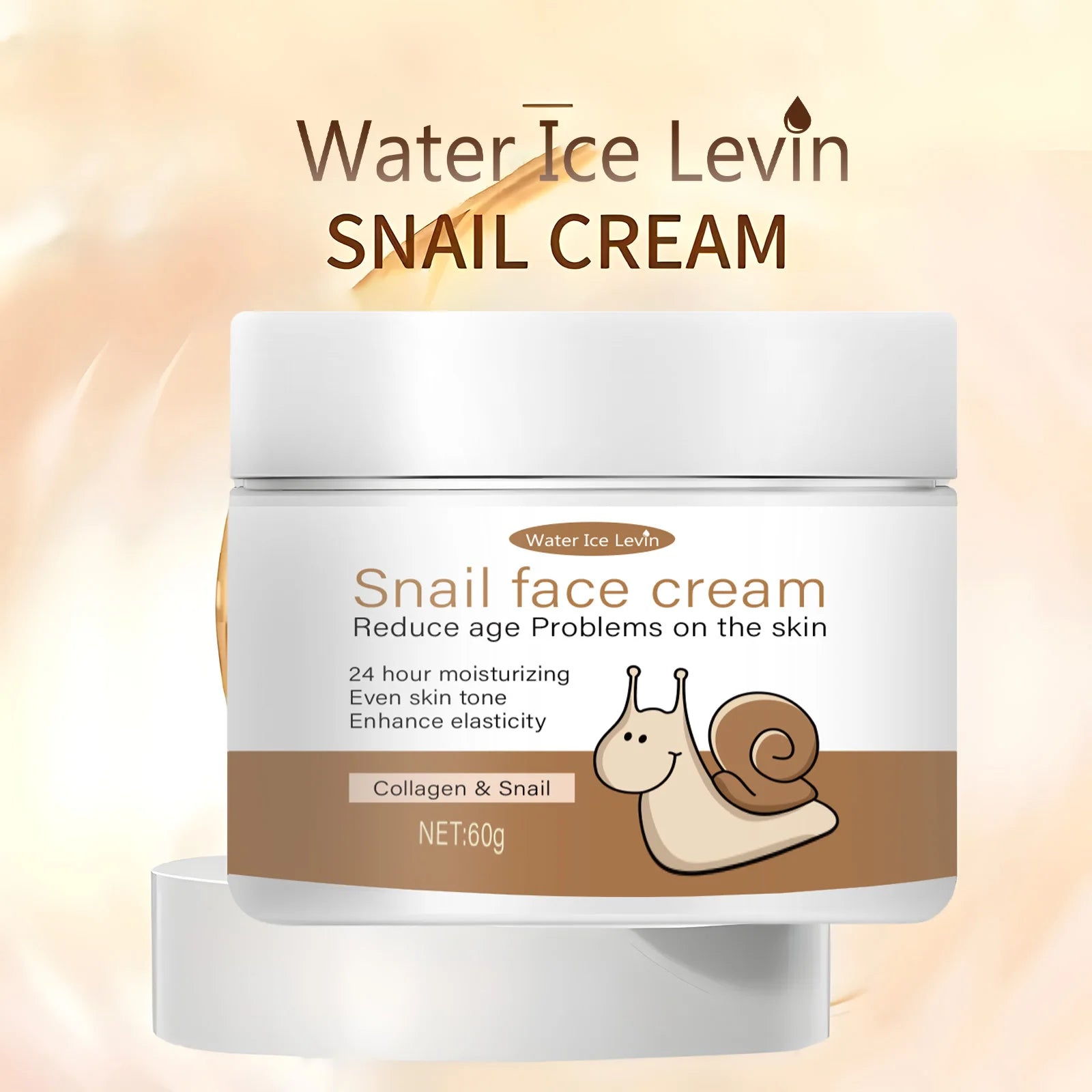 Snail Face Cream with Collagen & Retinol - 24H Moisturizing, Evens Skin Tone & Boosts Elasticity, Reduces Signs of Aging Qme
