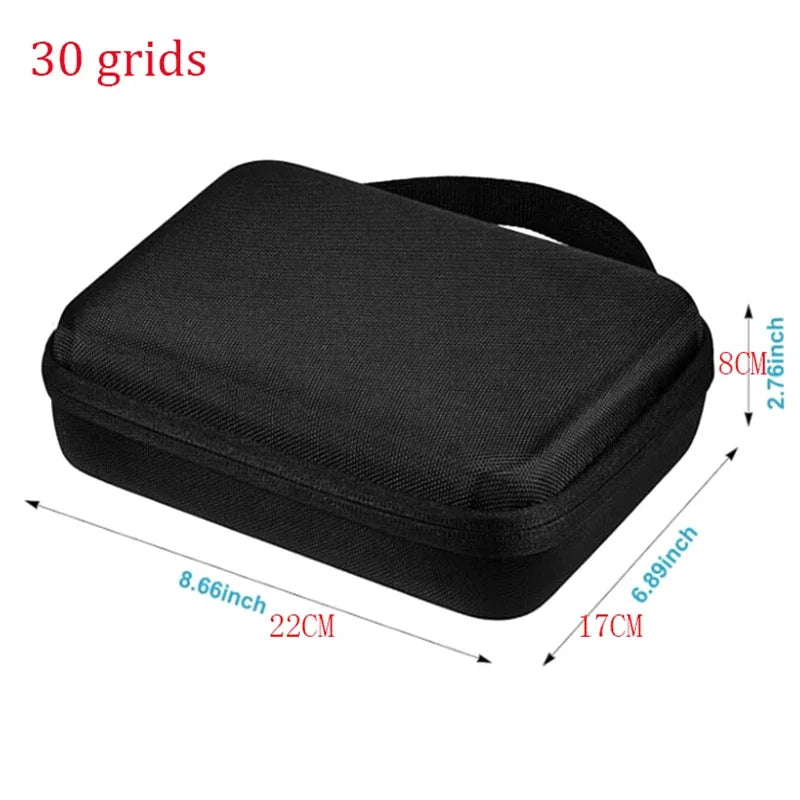10ml Insulin Vial Refrigerator 30 grids Storage Box With Mesh Bag, For Organizing Small Injection Vials Qme