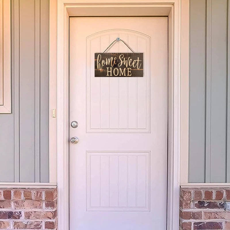 Rustic Home Sweet Wall Hanging Decor Wood Art Plaques Sign Door Sign for Home Living Room Front Door Decor Qme