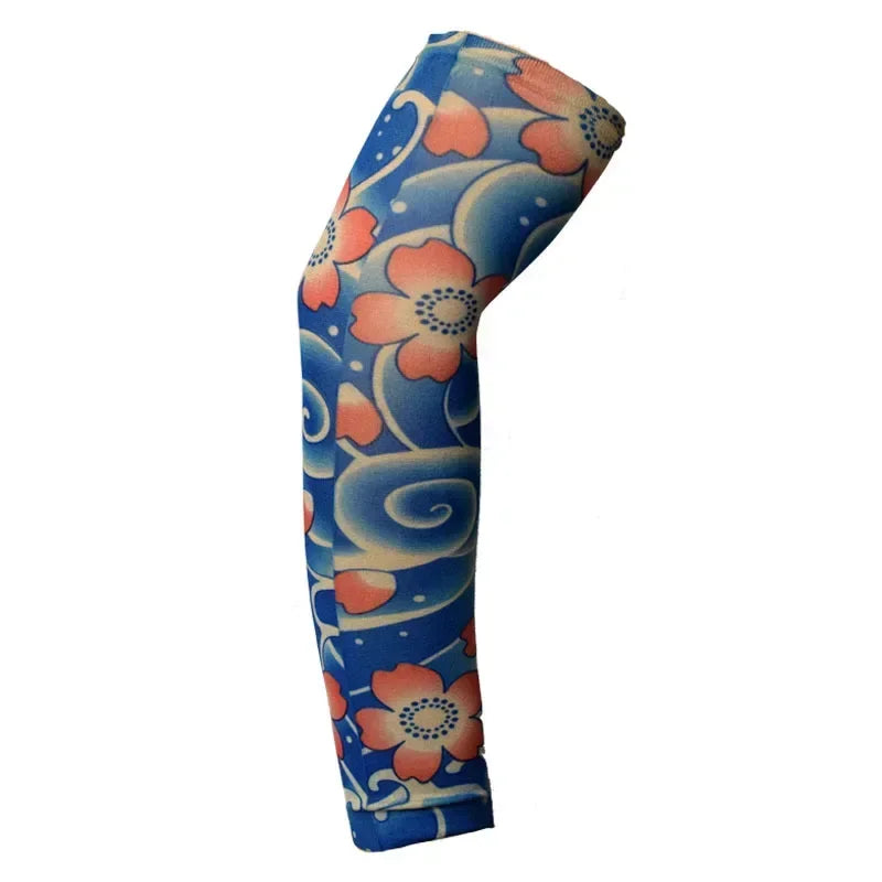 1PCS Arm Sleeves UV Protection Full Arm Cool Outdoor Golf Sports Hiking Riding Arm Tattoo Sleeve Cycling Equipment Qme X26 38-40cm